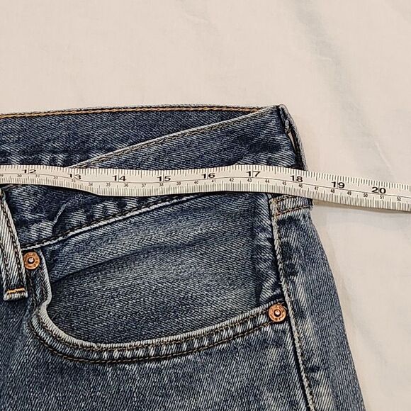 Levis 505 Classic Denim Blue Jeans Regular Fit Straight Leg Mens 36x30 - Picture 6 of 8